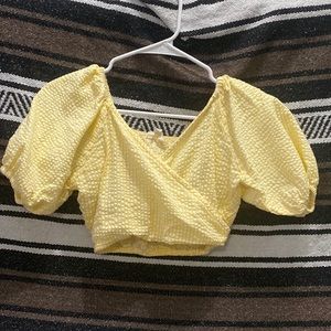 Yellow gingham Crop Top🤩